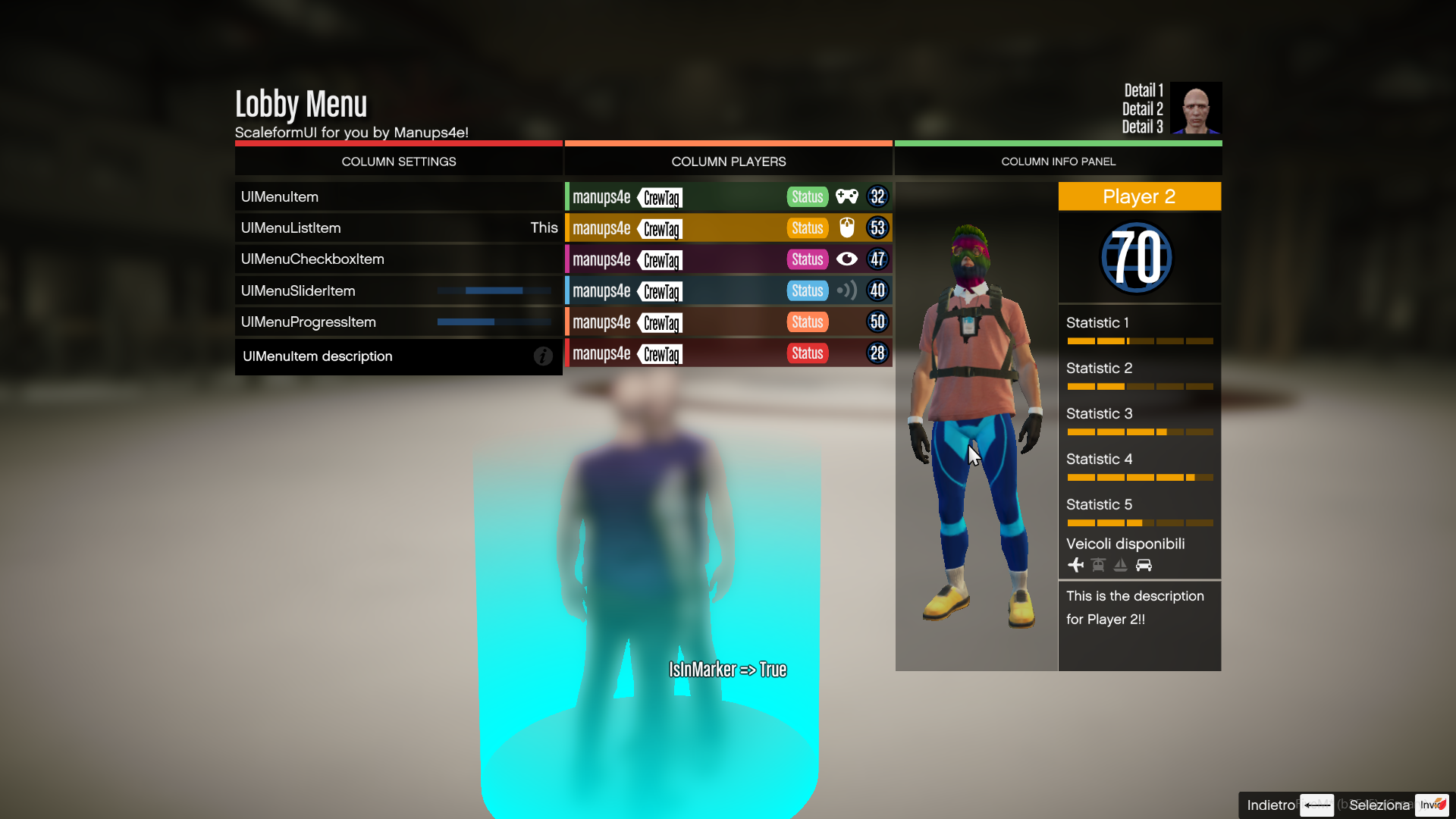 Lobby Menu Example